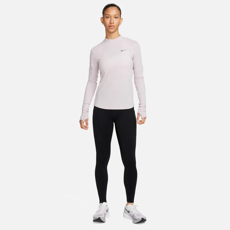 Nike Ivory Women's Swift Dri-FIT Mock-Neck Long-Sleeve Running Top for Women | Best Price UAE