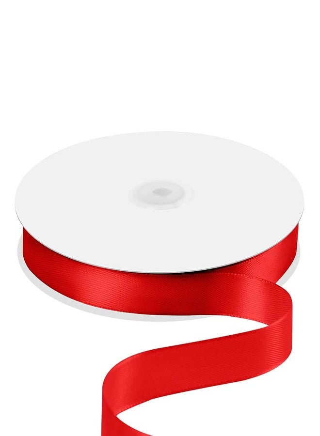 Quhora 5/8" x 100 Yards Satin Ribbon - Red Silk Ribbon with Spool - Ideal for Gift Wrapping, Floral Bouquets, Crafts, Wedding Party Decorations, Christmas and Sewing Projects - Image 1