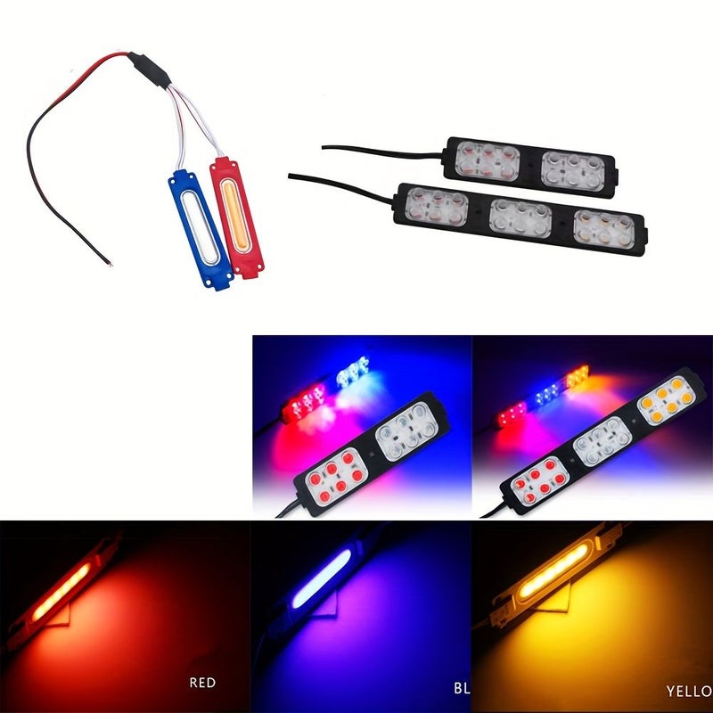 12 LED Red Blue 24V Waterproof Bicycle Warning Tail Light Set - Image 2