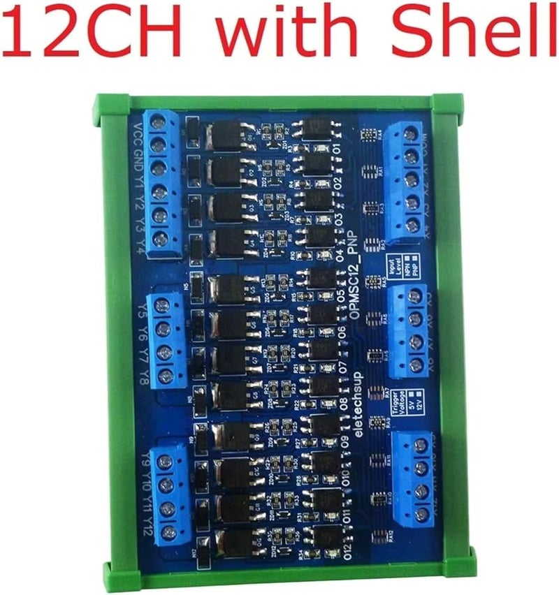 PLC Signal Amplifier Board 12CH 12V 24V PNP NPN to PNP 5A Solid State Relay Module With Shell - Image 3