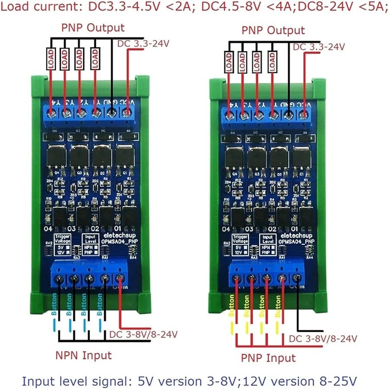 PLC Signal Amplifier Board 12CH 12V 24V PNP NPN to PNP 5A Solid State Relay Module With Shell - Image 5