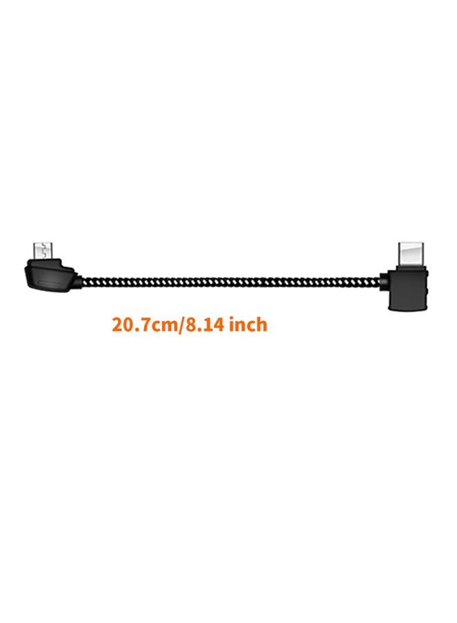 Hanatora Micro-AB to USB C 8.14 Inch Remote Controller Cable for DJI Mavic Mini, Mini SE & Mavic 2 Pro/Zoom, Air, Pro Platinum; OTG Nylon Braided Type C Tablet Data Cord (Type-C Connector) - Image 4