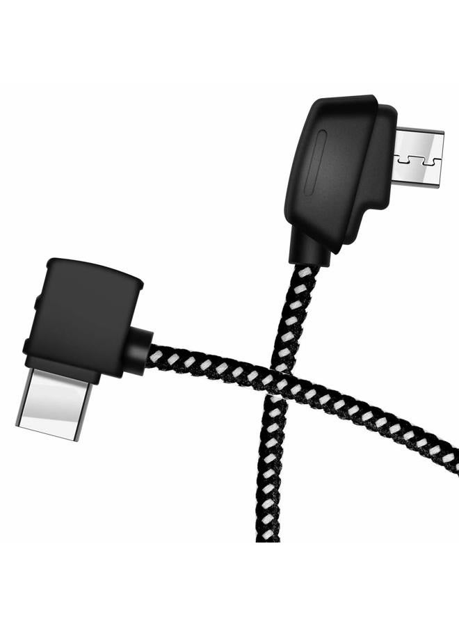 Hanatora Micro-AB to USB C 8.14 Inch Remote Controller Cable for DJI Mavic Mini, Mini SE & Mavic 2 Pro/Zoom, Air, Pro Platinum; OTG Nylon Braided Type C Tablet Data Cord (Type-C Connector) - Image 1