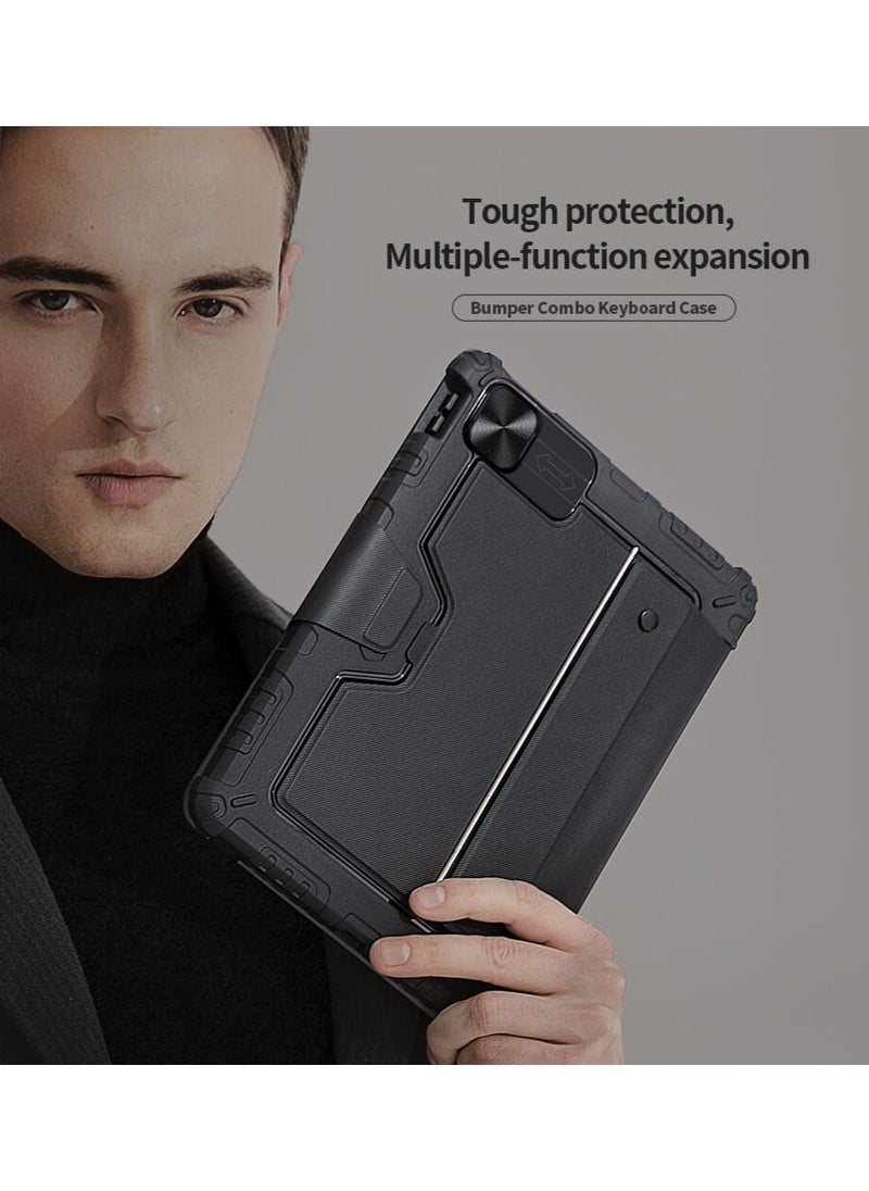 Nillkin Bumper Combo Keyboard Case with Magic Trackpad Built-in Pencil Holder Detachable Keyboard Sliding Camera Cover Compatible Apple iPad 10.2 (2019) iPad 10.2 (2020) iPad 10.2 (2021)