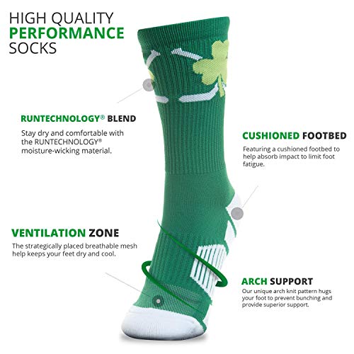 ChalkTalkSPORTS Hockey Performance Crew Socks - Shamrock - Mid-Calf Socks - Green - Adult - Image 3