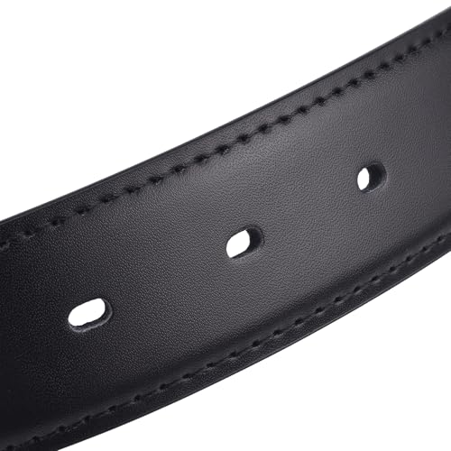Weifert Men's Dress Belt Black Leather Belts for Jeans (Black, (Fits Waist 28")) - Image 5