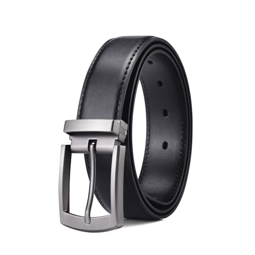Weifert Men's Dress Belt Black Leather Belts for Jeans (Black, (Fits Waist 28")) - Image 2
