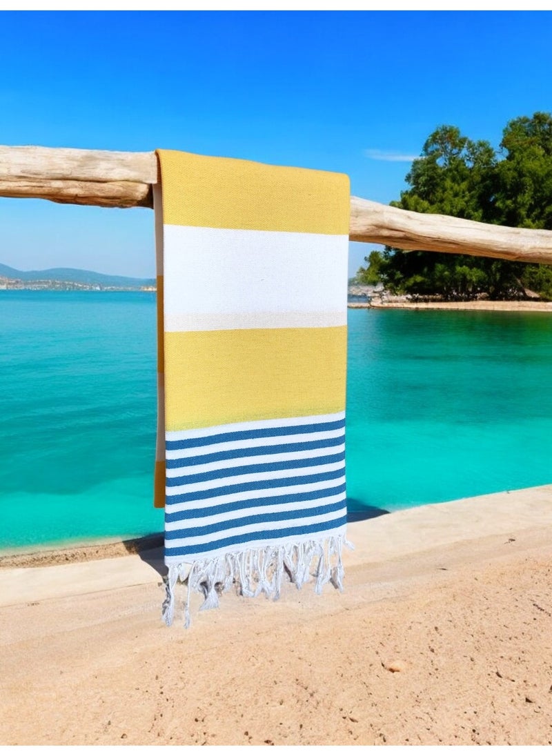 Cnr Garden 100% Cotton Buldan Peshtemal Beach Towel Bath Towel Striped Patterned Plain  - Image 2
