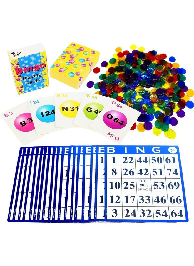Mr Chips - Bingo Game With Bingo Cards And Chips - 18 Bingo Cards, 300 Bingo Chips And Bingo Calling Cards - Fun Bingo Games For Family, Reusable Bingo Cards, Bingo Game For Kids - Image 1