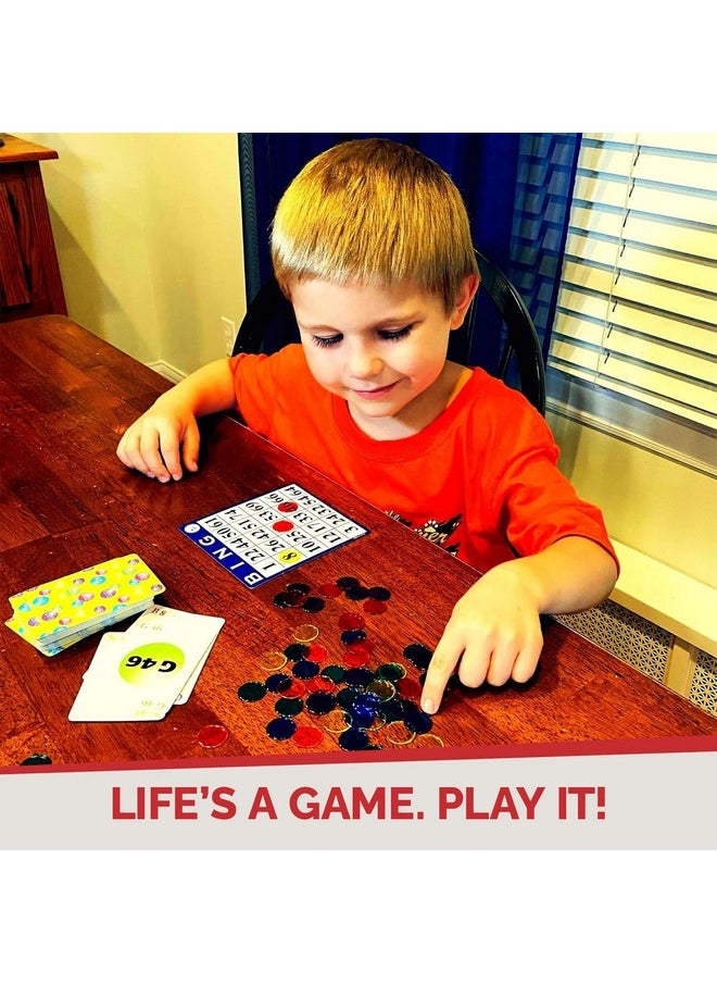 Mr Chips - Bingo Game With Bingo Cards And Chips - 18 Bingo Cards, 300 Bingo Chips And Bingo Calling Cards - Fun Bingo Games For Family, Reusable Bingo Cards, Bingo Game For Kids - Image 1