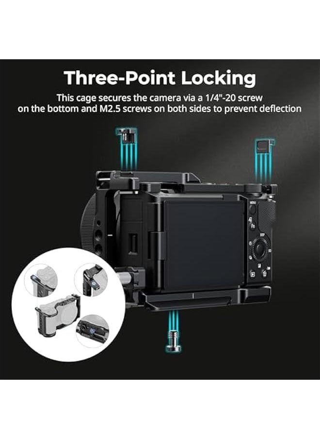 Arabest SmallRig ZV-E10 II Cage Kit with HDMI Cable Clamp, Arca Quick Release Plate, Cold Shoe, and 3/8''-16 Threaded Holes for Sony ZV-E10 II, Full Vlog Access  - Image 2