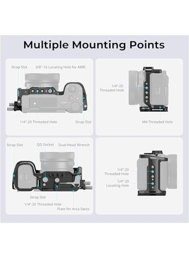 Arabest SmallRig ZV-E10 II Cage Kit with HDMI Cable Clamp, Arca Quick Release Plate, Cold Shoe, and 3/8''-16 Threaded Holes for Sony ZV-E10 II, Full Vlog Access  - Image 3