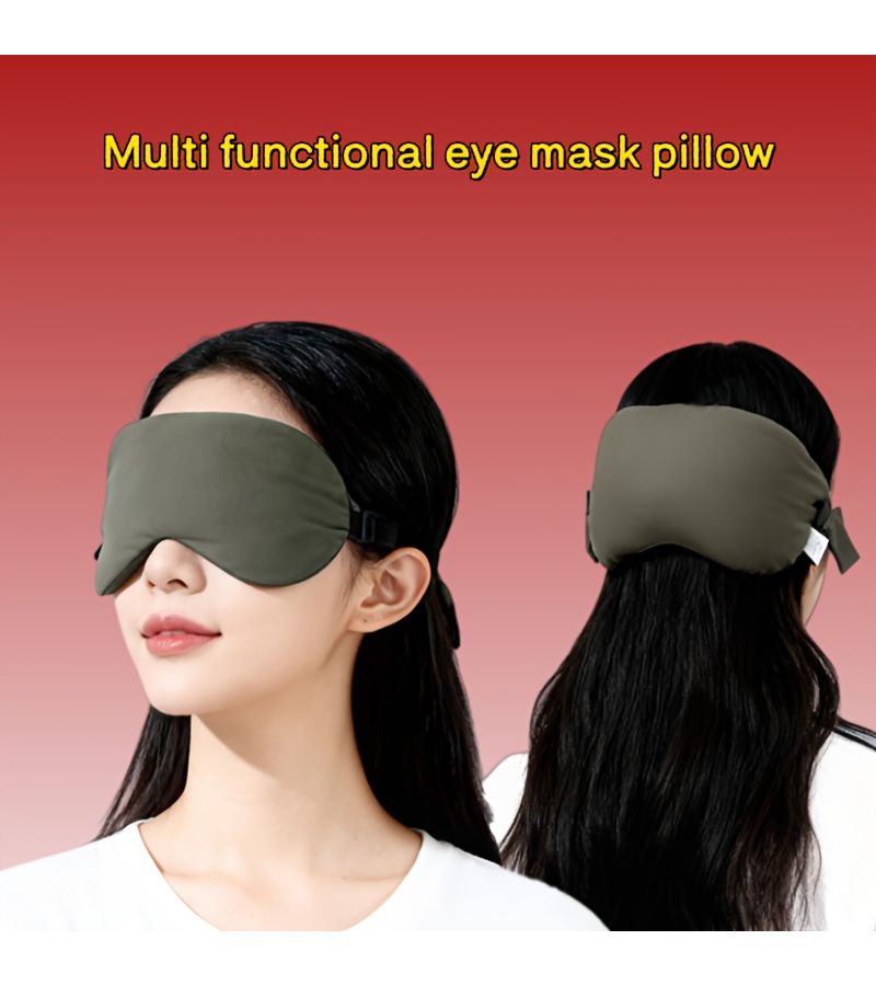 Dark Gray Two In One U Shaped Sleep Travel Eye Mask Neck Pillow 9x5 Inch - Image 5