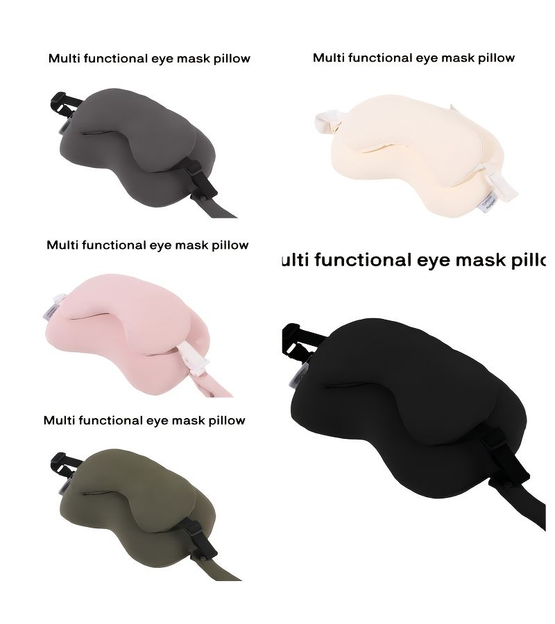 Dark Gray Two In One U Shaped Sleep Travel Eye Mask Neck Pillow 9x5 Inch - Image 4