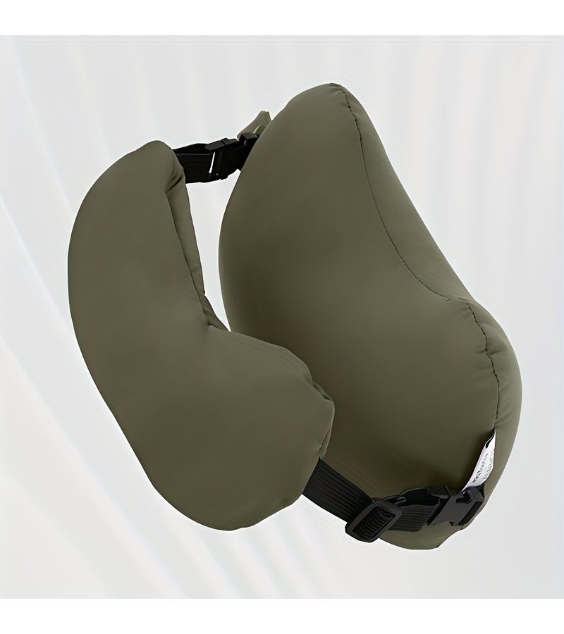 Dark Gray Two In One U Shaped Sleep Travel Eye Mask Neck Pillow 9x5 Inch - Image 3