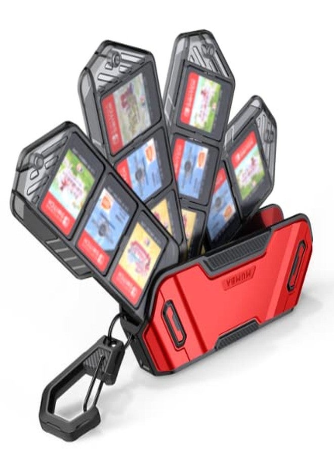 Mumba 12 switch game card Case Holder , Portable and Exquisite Protective Hard Shell with 4 Layer Rotatable Holder for Nintendo Switch or OLED or Lite Games (Ruddy) - Image 1
