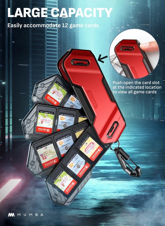 Mumba 12 switch game card Case Holder , Portable and Exquisite Protective Hard Shell with 4 Layer Rotatable Holder for Nintendo Switch or OLED or Lite Games (Ruddy) - Image 2