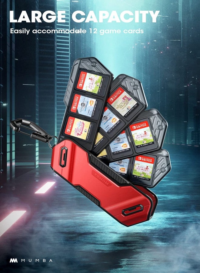 Mumba 12 switch game card Case Holder , Portable and Exquisite Protective Hard Shell with 4 Layer Rotatable Holder for Nintendo Switch or OLED or Lite Games (Ruddy) - Image 4