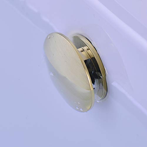 Orhemus Solid Brass Sink Overflow Cap Round Hole Cover for Bathroom Basin, Brushed Brass Gold Finished - Image 5