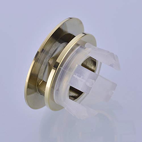 Orhemus Solid Brass Sink Overflow Cap Round Hole Cover for Bathroom Basin, Brushed Brass Gold Finished - Image 3