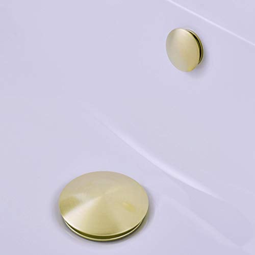 Orhemus Solid Brass Sink Overflow Cap Round Hole Cover for Bathroom Basin, Brushed Brass Gold Finished - Image 4