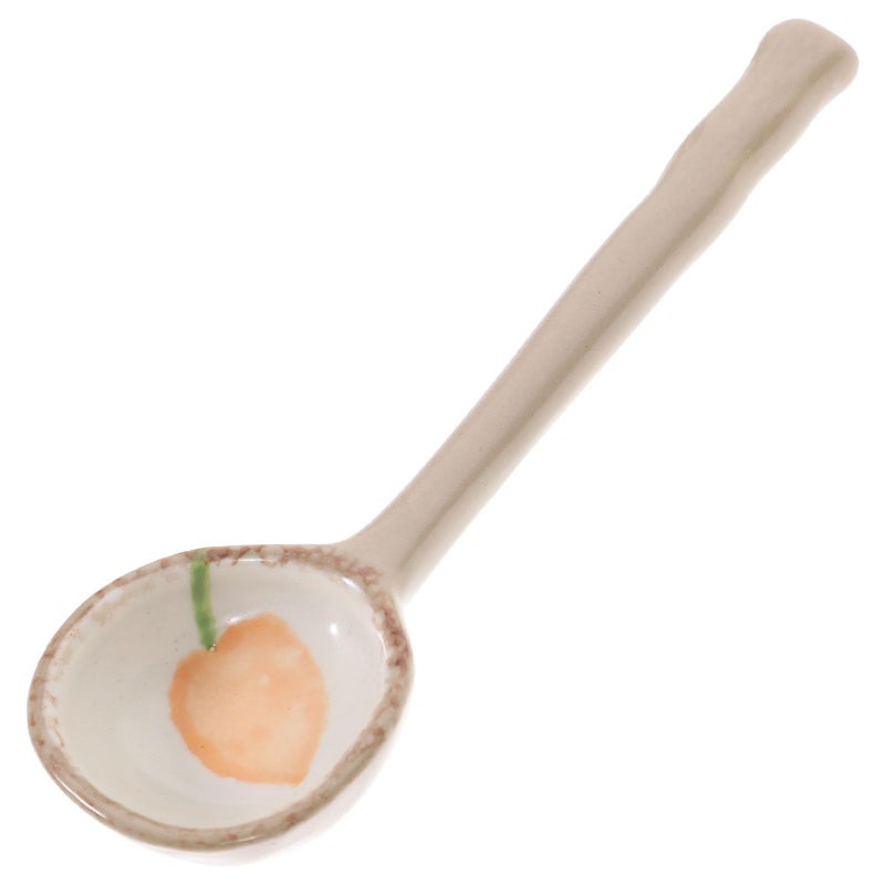 Carrot Pattern Ceramic Soup Spoon Heat Resistant Handle Kitchen Dining Use - Image 2