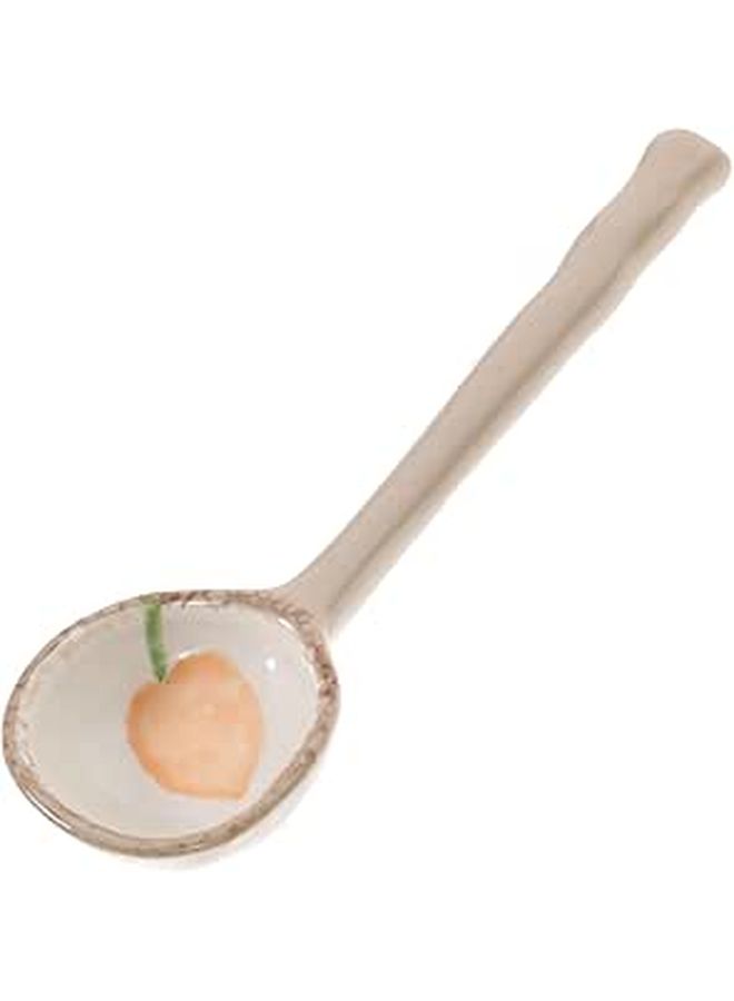 Carrot Pattern Ceramic Soup Spoon Heat Resistant Handle Kitchen Dining Use - Image 1