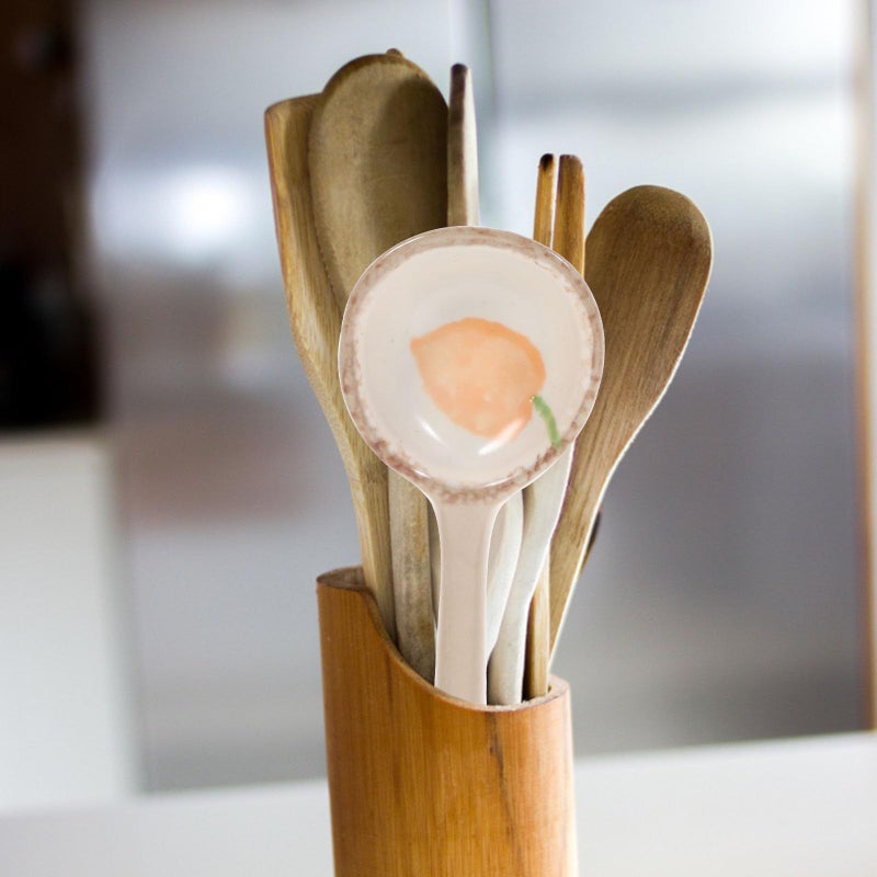 Carrot Pattern Ceramic Soup Spoon Heat Resistant Handle Kitchen Dining Use - Image 5