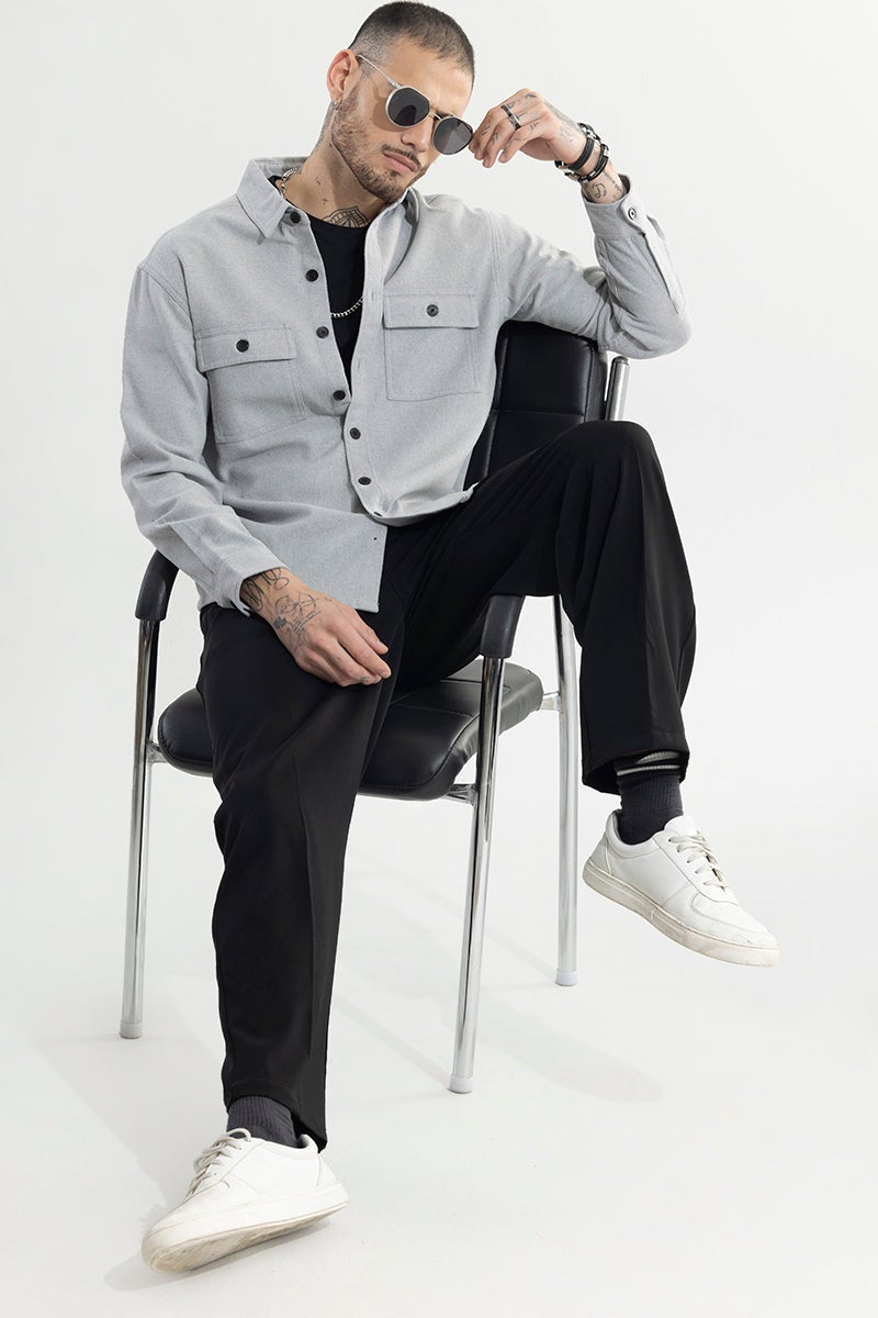 SNITCH Overflap Ash Grey Overshirt - Image 4