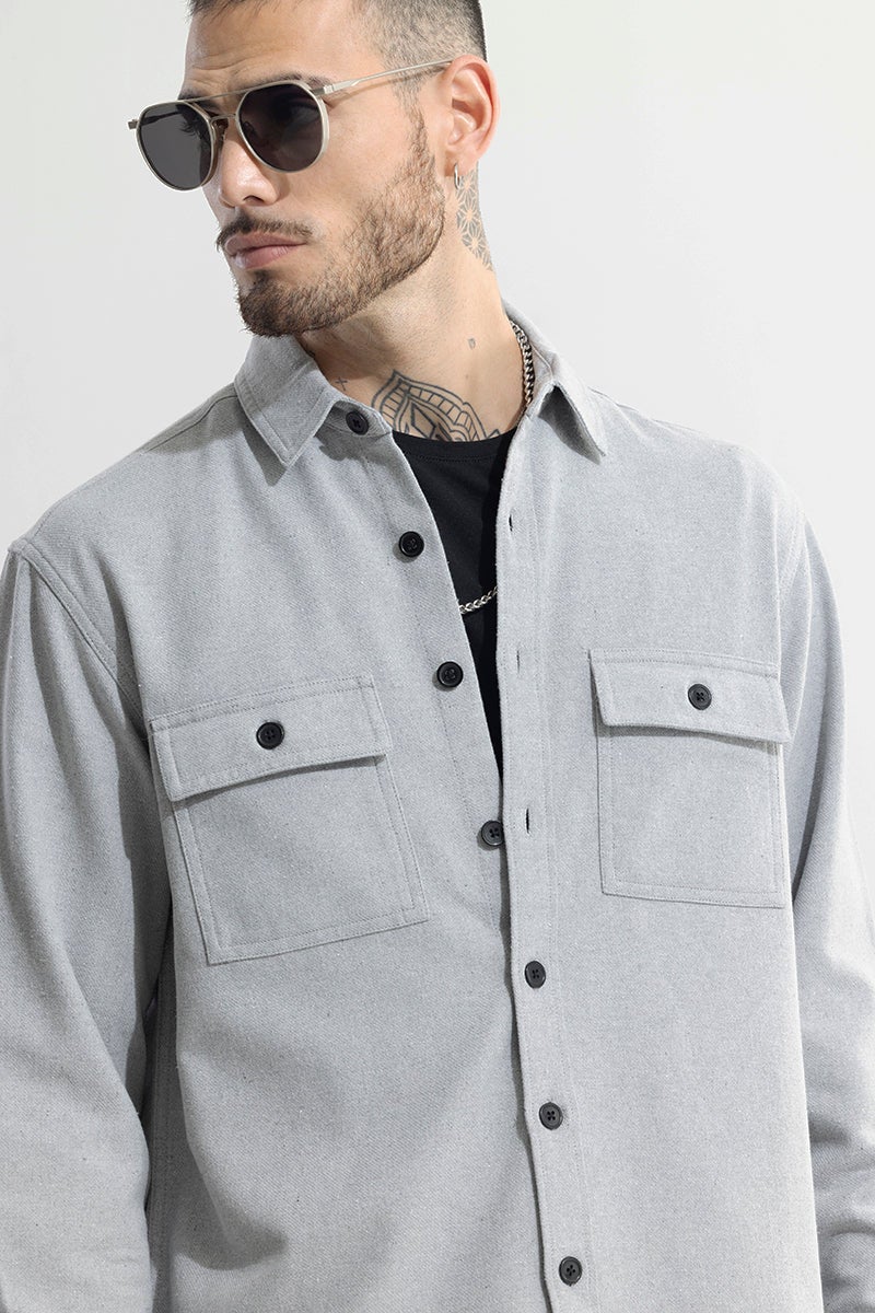 SNITCH Overflap Ash Grey Overshirt - Image 5