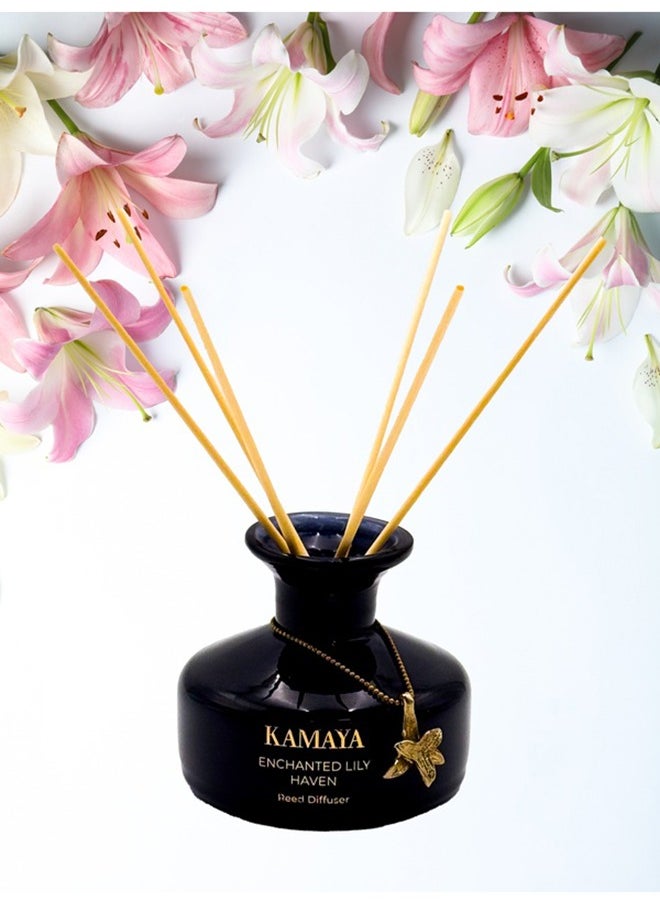 KAMAYA - Fragrance - Enchanted Lily haven 150 ml Reed diffuser with metal charm+ refill with two sets of reeds - Image 1