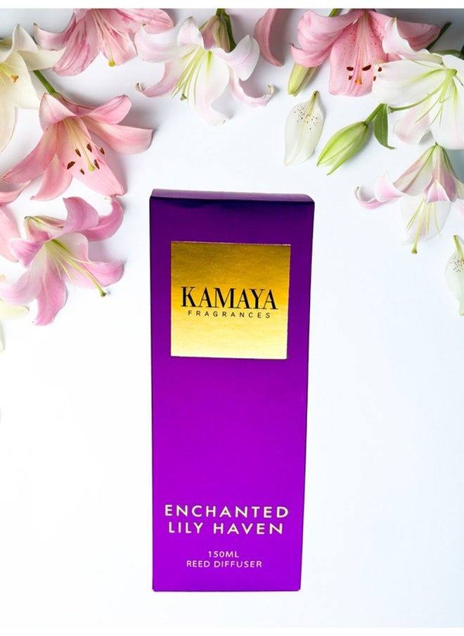 KAMAYA - Fragrance - Enchanted Lily haven 150 ml Reed diffuser with metal charm+ refill with two sets of reeds - Image 1