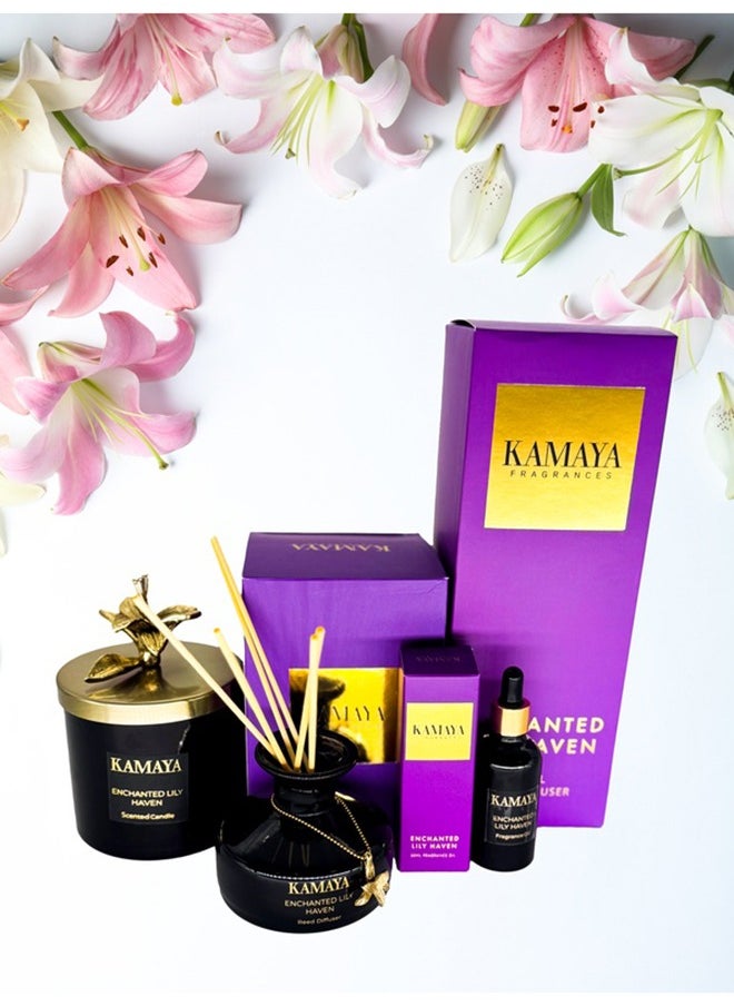 KAMAYA - Fragrance - Enchanted Lily haven 150 ml Reed diffuser with metal charm+ refill with two sets of reeds - Image 1