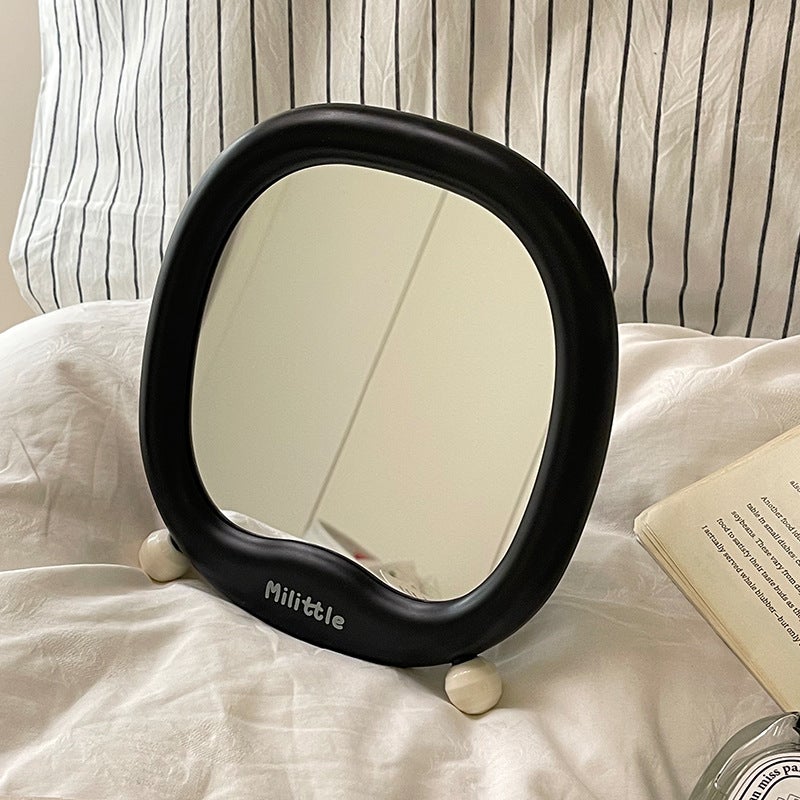 Girly Small Vanity Mirror Student Dormitory Home Desktop Mirror Can Stand Makeup Mirror With - Image 1