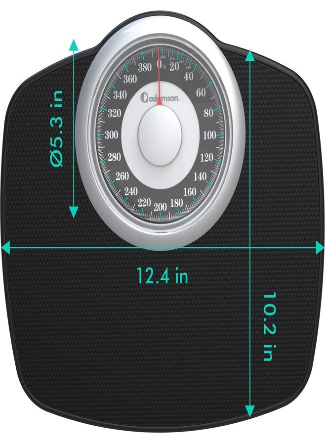 Adamson A25T Scales for Body Weight - Up to 400 LB - 5.3" Dial on 12.4" x 10.2" Platform - Anti-Skid Rubber Surface - High Precision Bathroom Scale Analog - Durable with 20-Year Assurance - Image 2