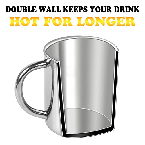 CABAX 7oz / 210ml Mug, Double Walled Coffee Mug with Handle, Stainless Steel Shatterproof Tea Cups for Kids Camping Mugs, Pack of 1 - Image 3