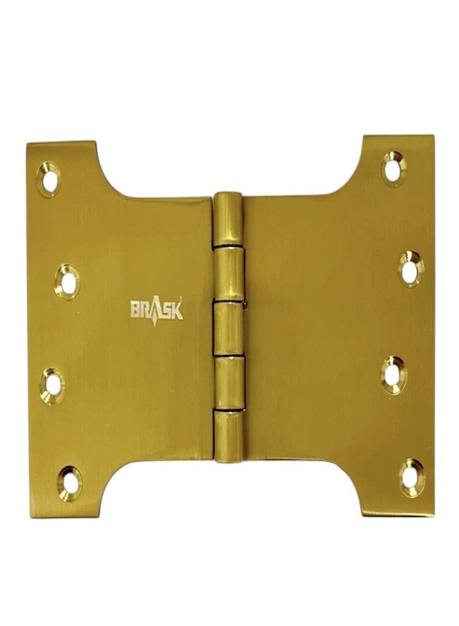 BRASK Stainless Steel Parliament Hinges 4" x 4" (10 Gauge, 3 mm Thick) | Heavy-Duty Parliament Hinges | 4" Obstacle Gap & 6" Total Width | Smooth Movement-Welded (3, Golden Lacquer) - Image 3