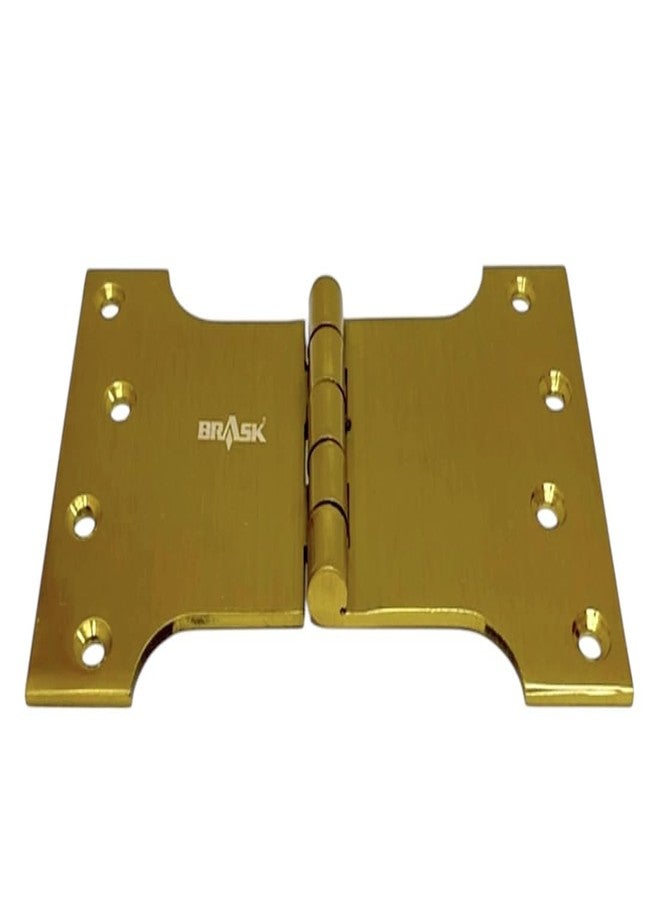 BRASK Stainless Steel Parliament Hinges 4" x 4" (10 Gauge, 3 mm Thick) | Heavy-Duty Parliament Hinges | 4" Obstacle Gap & 6" Total Width | Smooth Movement-Welded (3, Golden Lacquer) - Image 4