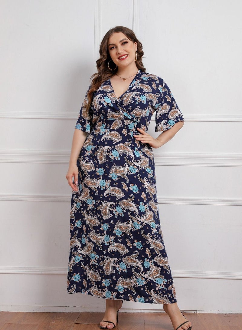 Loquat New Summer And Fall Plus-size Women's Dress Multicolour  - Image 1