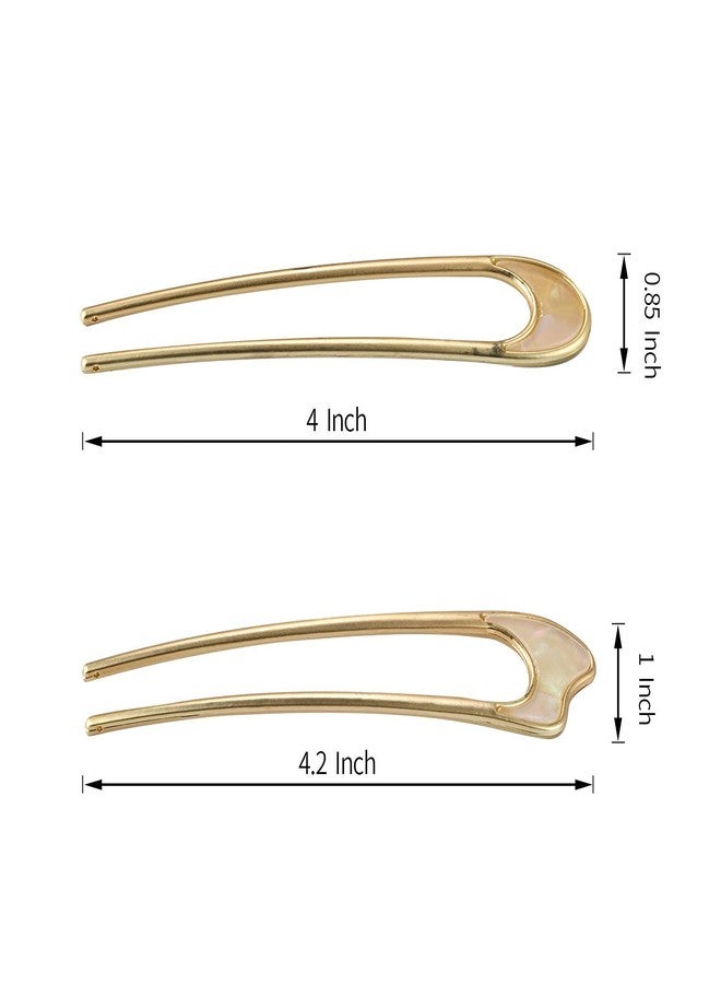BIG BOX 2 Pcs French Twist Hair Forks - Large U-Shaped Styling Pins, Vintage Metal Sticks for Long, Thick, Curly, and Fine Hair - Image 3