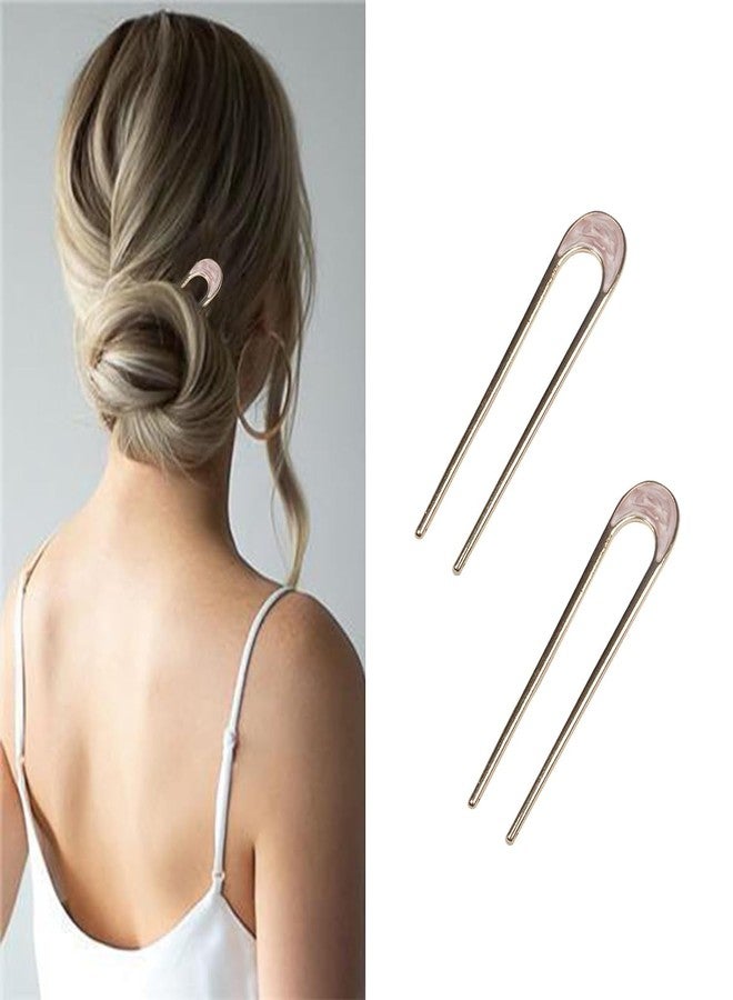 BIG BOX 2 Pcs French Twist Hair Forks - Large U-Shaped Styling Pins, Vintage Metal Sticks for Long, Thick, Curly, and Fine Hair - Image 1