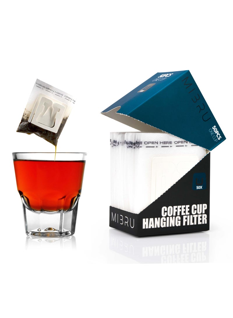 MIBRU Coffee Paper Filters 50 Pack with Holders for Daily Use Home Brewing and Outdoor Coffee Making - Image 1
