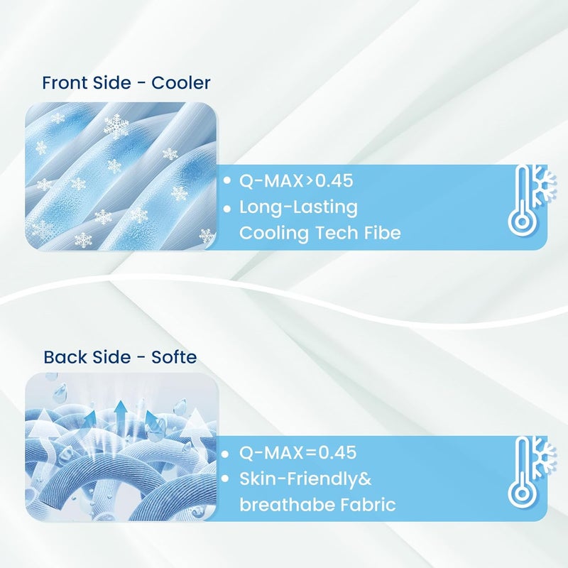 Topcee Cooling Comforter Queen Size (90"x90")-Cooling Blanket Everlasting Cold Touch for Hot Sleepers-Q-max>0.45 Double-Sided Lightweight Design Summer Ice Blanket for Night Sweats-White - Image 5