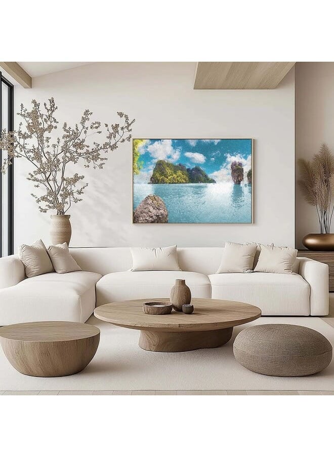 Home Gallery - Ocean Stone Island Landscape Print On Canvas - Image 1