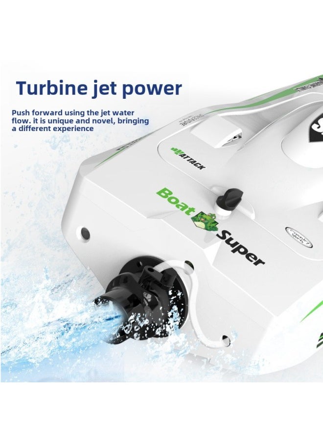 Generic - 2.4G Remote Control Boat Brushless Turbo Jet High-speed Speedboat Boy Electric Water Racing Rowing Toy Boat-Color:768 Special Battery - Image 1