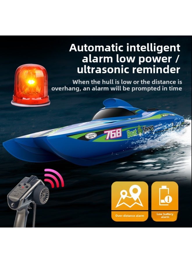 Generic - 2.4G Remote Control Boat Brushless Turbo Jet High-speed Speedboat Boy Electric Water Racing Rowing Toy Boat-Color:768 Special Battery - Image 1