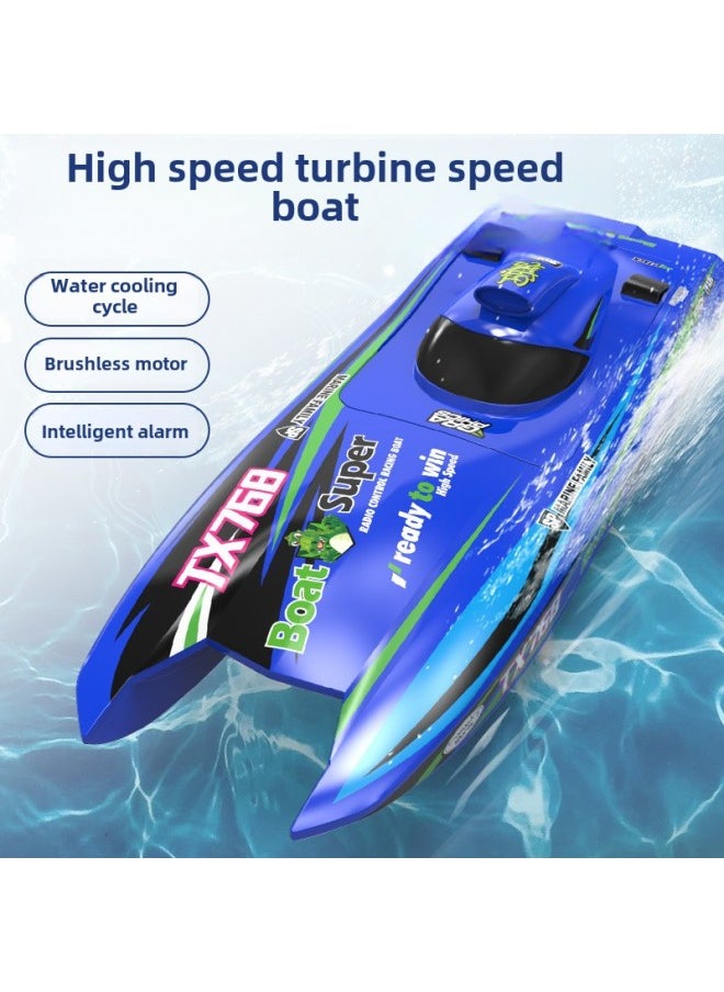 Generic - 2.4G Remote Control Boat Brushless Turbo Jet High-speed Speedboat Boy Electric Water Racing Rowing Toy Boat-Color:768 Special Battery - Image 1