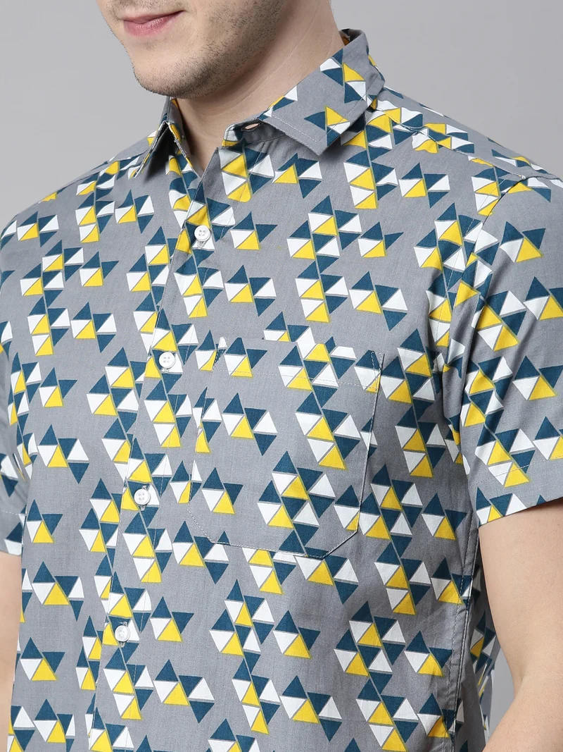 Joven Grey Men's Light Blue Printed Co-Ords Set for Men | Best Price UAE