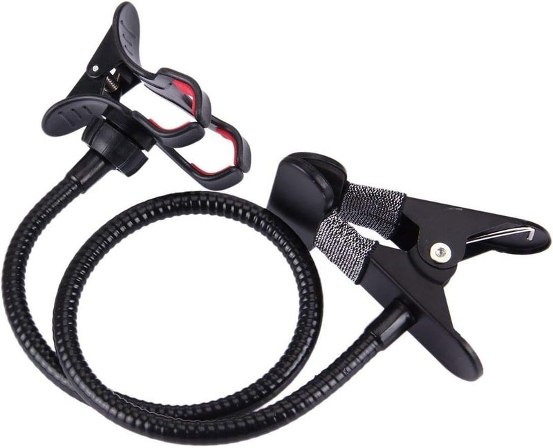 CERLINK حامل طاولة للتابلت والقراء الإلكتروني، تركيب مشبك، متعدد الزوايا، قابل للطي، حامل كسول - أسود - Image 1