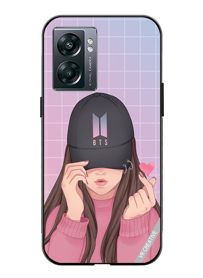 VR CREATIVE Protective Case Cover For Oppo A57 5G Butterfly Pink Black Background Design Multicolour  - Image 1